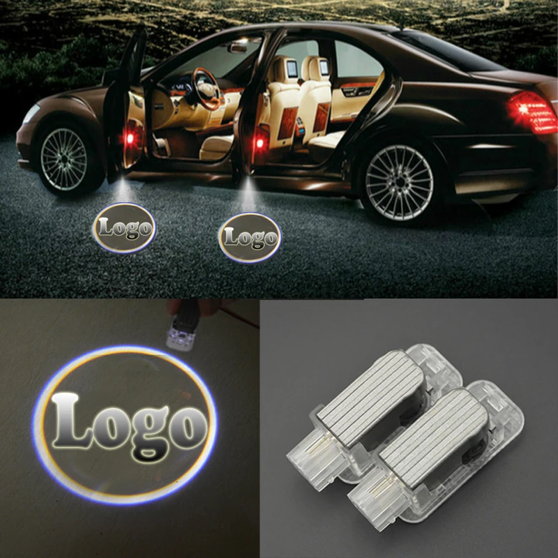 2Pcs 3D Laser Shadow Light LED Door Logo Welcome Light Laser Projector Ghost Shadow light for Mercedes-Benz BMW Toyota Audi ghost light