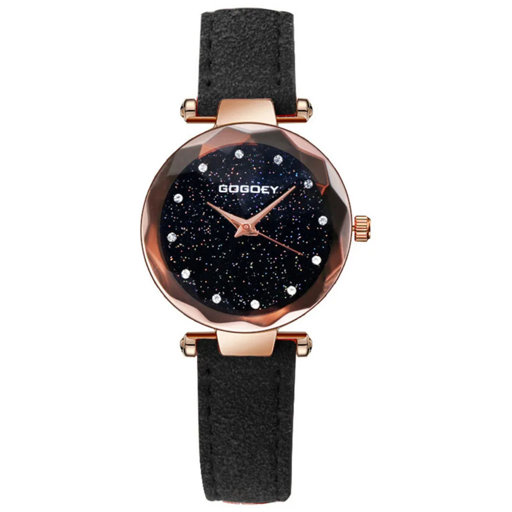 

Elegant Women Watches Bracelet Watch Women Exquisite Ladies Watch Starry Sky Female Leather Quartz Wrist Watch Montre Femme 2019