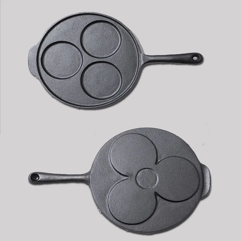 High quality cast iron fried eggs pot three pan thickening frying no coating egg steak | Дом и сад