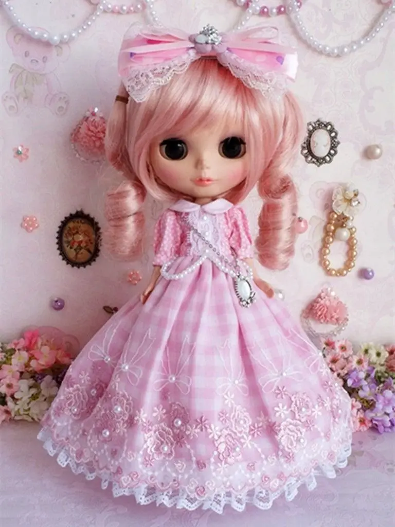 

[Wamami] 89 # Pretty Lolita длинное платье ручной работы для 12 "Blyth DBS Pullip Doll Dollfie