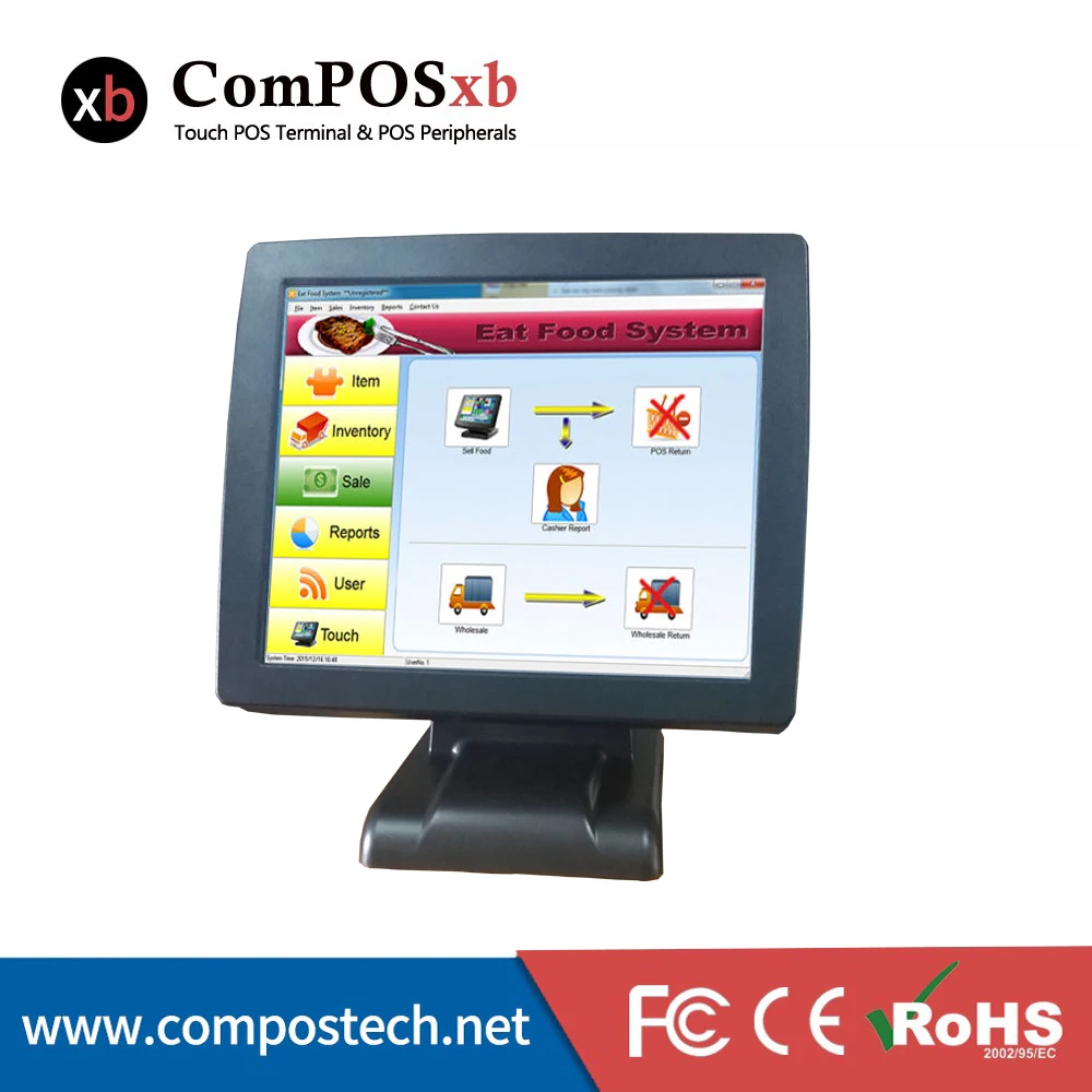 Compos POS терминал 15 дюймов резистивный все в одном система POS2120 для ресторана