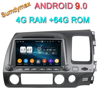 

8" car dvd multimedia gps player for honda civic right driving 2006-2011 with android 9.0 system octa core PX5 4G RAM 64G ROM