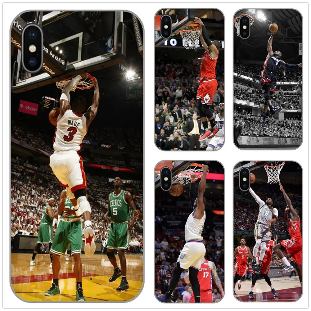 

Dwyane Wade-NBA Basketball dunk shot Phone Case For iPhone4 5S 5C SE 5 Max XR XS 6 6S 7 8 Plus X Soft TPU Shell