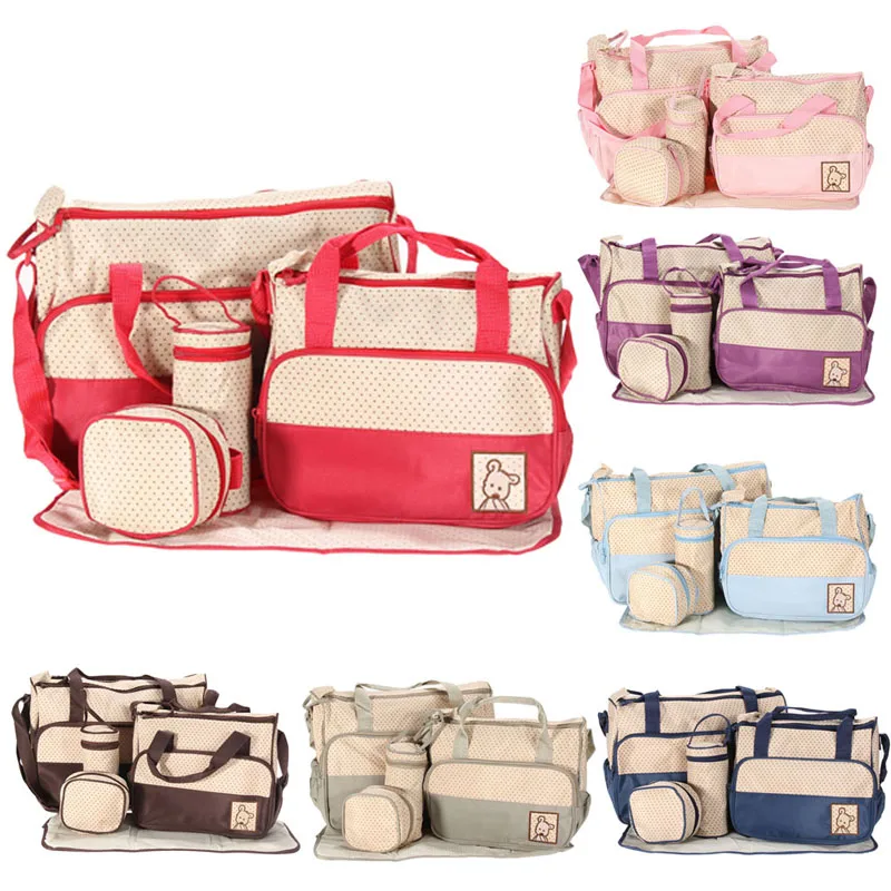 Buy 5pcs/set Baby Shoulder Diaper Bag Waterproof