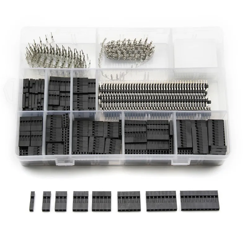 

YT 670pcs Single Row Straight 40Pins 2.54mm Male Pin Jumper Connector Wire Cable Housing Female Dupont Terminal Connector Kit