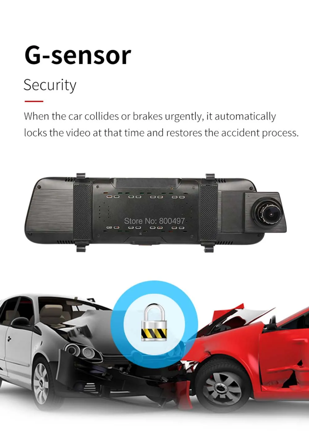 Автомобильный видеорегистратор FHD 1080 P 1" ips полноэкранный поток медиа зеркало заднего вида Выдвижная камера с двухканальной g-сенсорной камерой