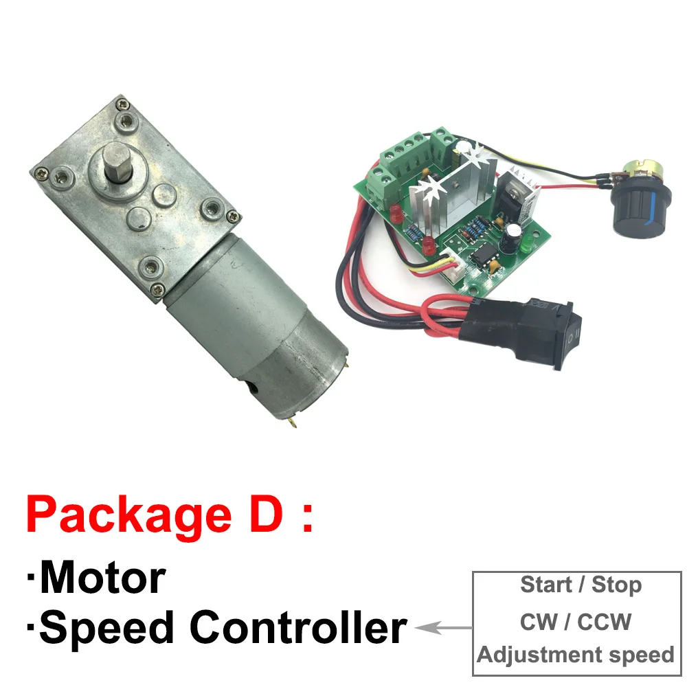 12V 24V высокий крутящий момент на высоких оборотах высокое Мощность DC червь Шестерни моторы в DC мотор с переходного возраста от 12 до 470 об/мин самоблокирующиеся Регулируемый Скорость обратная