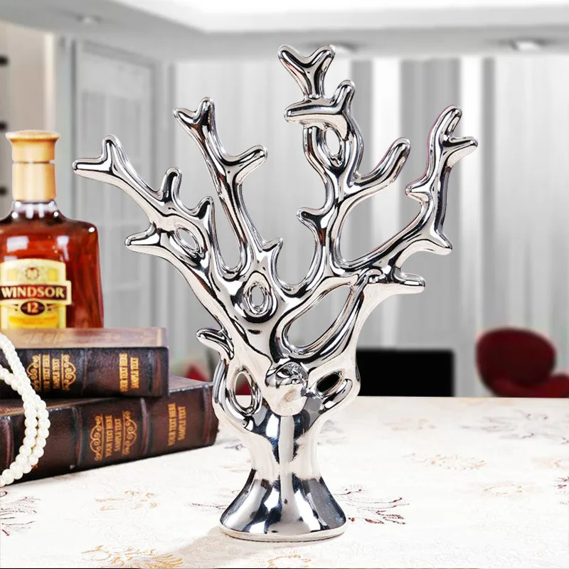Modern Ceramic Silver Wedding Vases Home Decor Wealth Tree ...