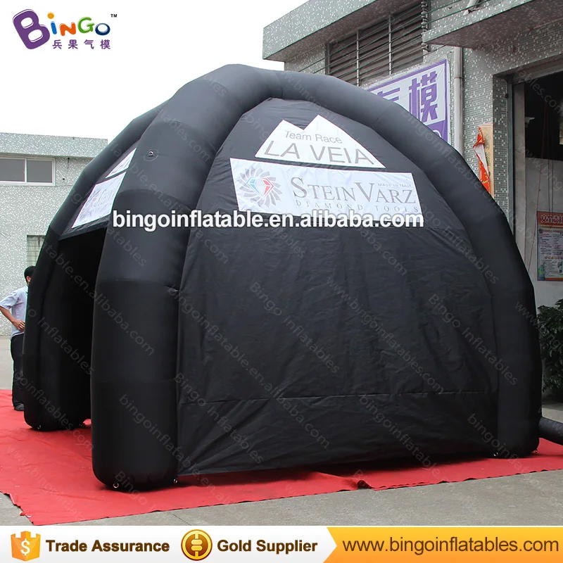  Free shipping all black inflatable spider gazebo tent customized blow up canopy tent for event with