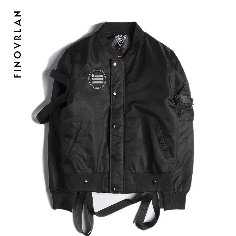 

2019 new High quality Ma1 black ribbon jacket Military Ma-1 motorcycle aviator pilot Air hip hop men bomber jacket Street wear