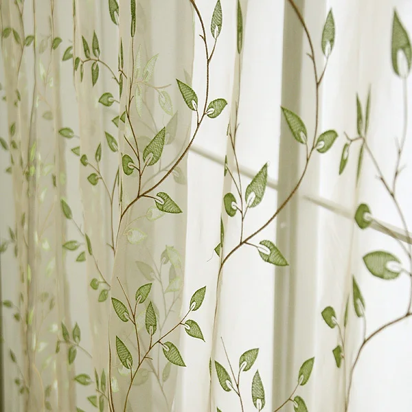embroidered window curtain voile custom made tulles sheer curtains