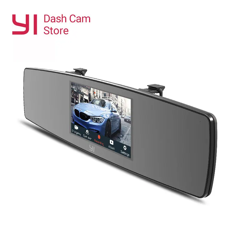 YI Mirror Dash Cam Dual Dashboard font b Camera b font Recorder Touch Screen Front Rear