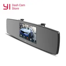 YI Specchio Dash Cam Dual Cruscotto della Macchina Fotografica del Registratore di Tocco Anteriore Dello Schermo di Retrovisione di HD della Macchina Fotografica del G Sensore di Visione Notturna di Parcheggio monitor