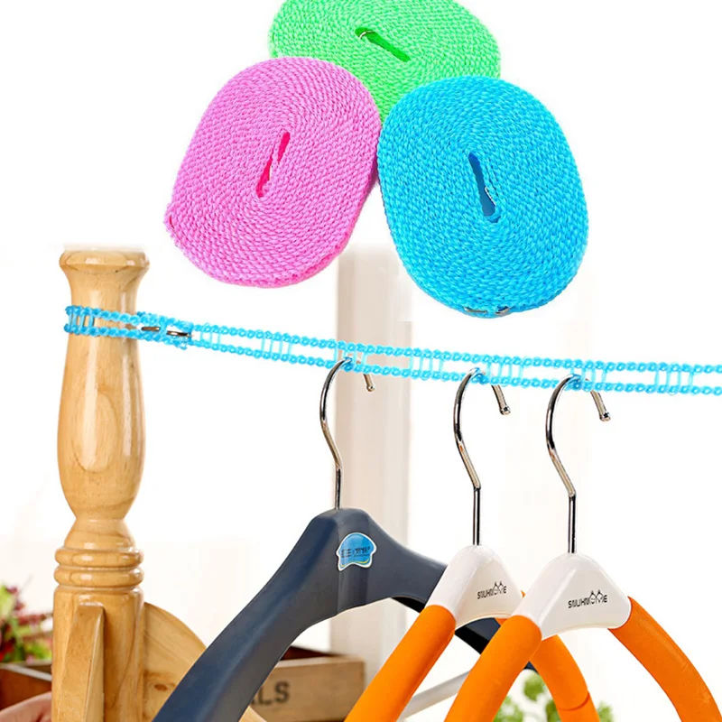 

1Pc 3M/5M Adjustable Outdoor Clotheslines Drying Clothes Hangers Rope Windbreak Durable Non-slip Clothesline .