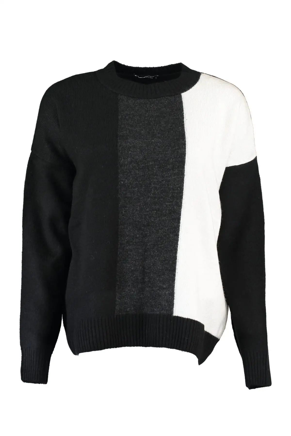 

Trendyol WOMEN-Black Colorblock Sweater Sweater TWOAW20NK0032