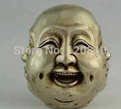 

China vintage hand work copper emotions 4 face Buddha statue decoration