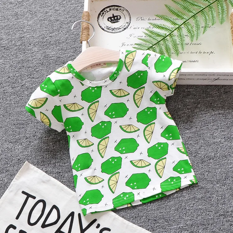 Baby Toddler Kids Audel Cotton Summer T-shirts Girls Boys New Fashion Tops Short Sleeve Children Clothes G117