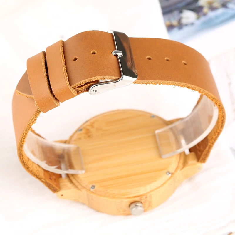 Natural Wood Watches Mens Skull Pirate Steampunk Wrist Watch Men's Watch Pure Bamboo Handmade Quartz Brown Genuine Leather Clock 2019 2020 (5)