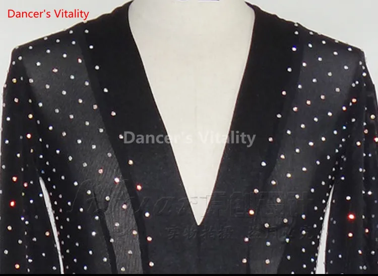 2017Male Latin v collar Dancing Tops Dancing Tops Showing Wear Adult Original Clothes Man Long sleeves Latin Dance Tops male tango outfit
