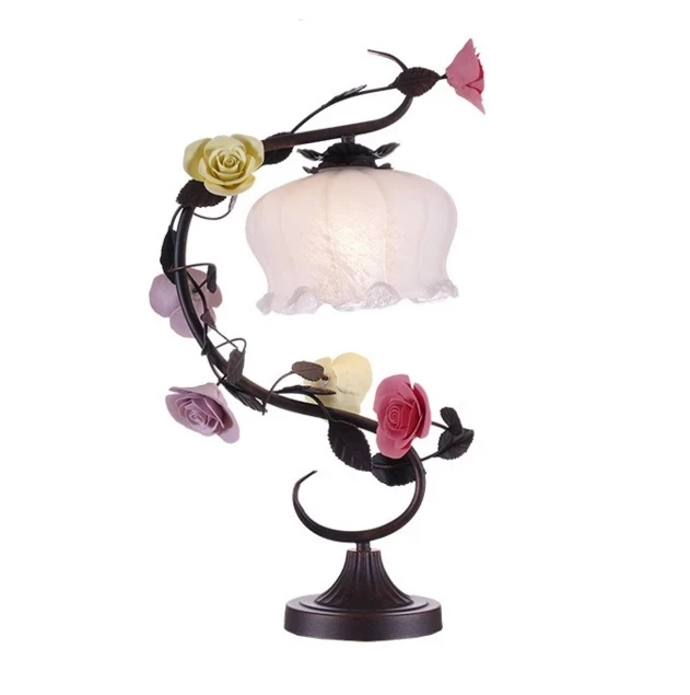 Modern Table Lamp Led Ceramic Flower Desk Lamp Lights Bedside Lights