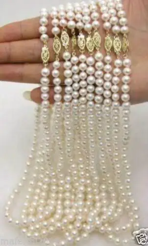 

WHOLESALE 10PC 7-8mm WHITE AKOYA CULTURED PEARL NECKLACE 18