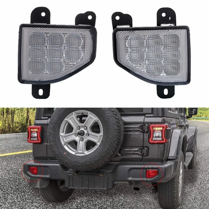 

LED Rear Brake Light for Jeep Wrangler JL 2018 2019 Red Light Tail Reflector Fog Brake Warn Lights Lamp