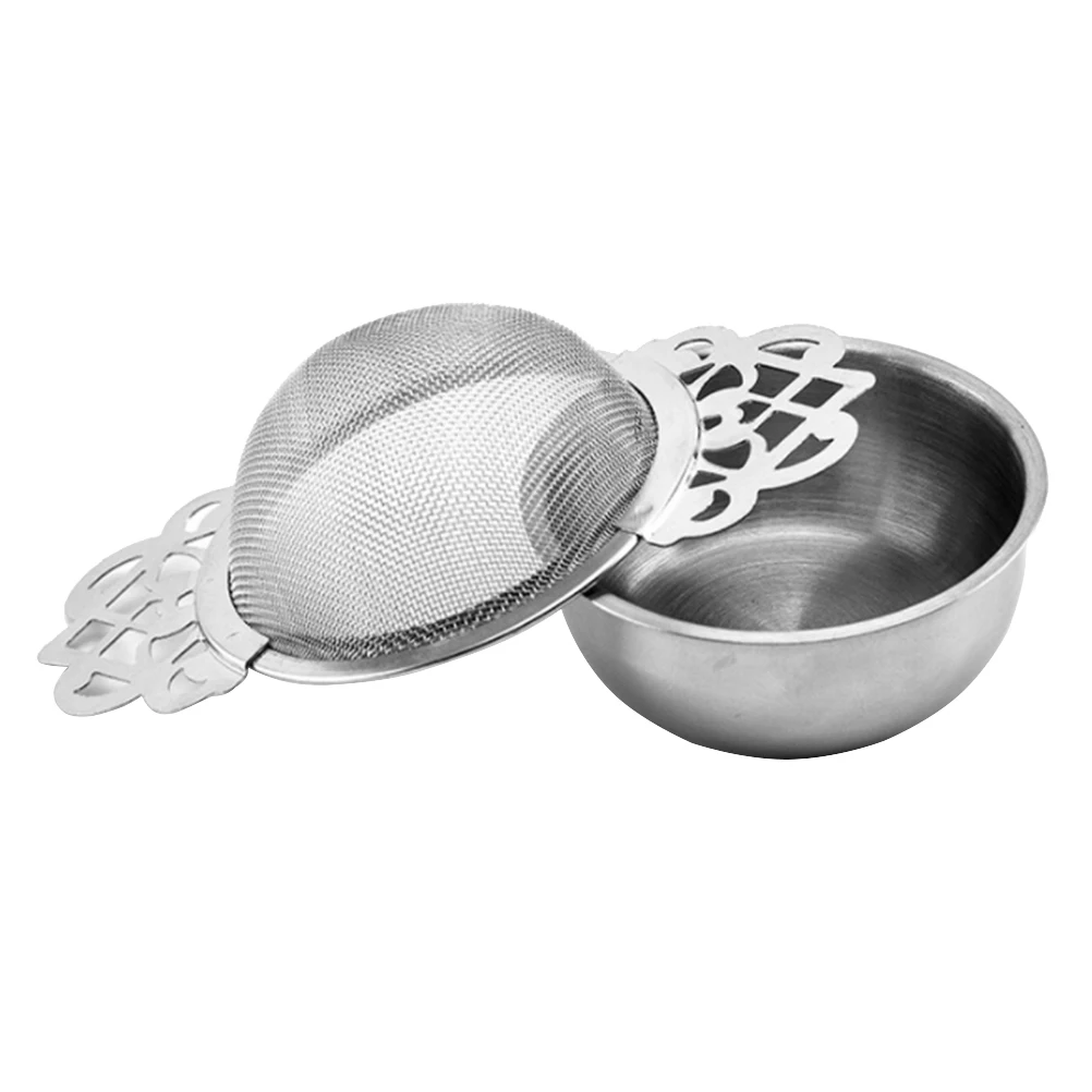 

1 Pc Durable Sliver Tea Strainers With Drip Bowl Stainless Steel Premium Loose Leaf Tea Strainers For Home Kitchen Office