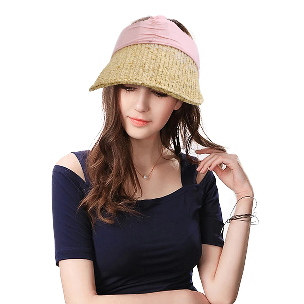 FS أنيقة النساء دلو قبعات من القش مع أسود أبيض منقوشة الشريط الصيف كاب أزياء السيدات واسعة حافة خمر فيدورا بنما قبعة