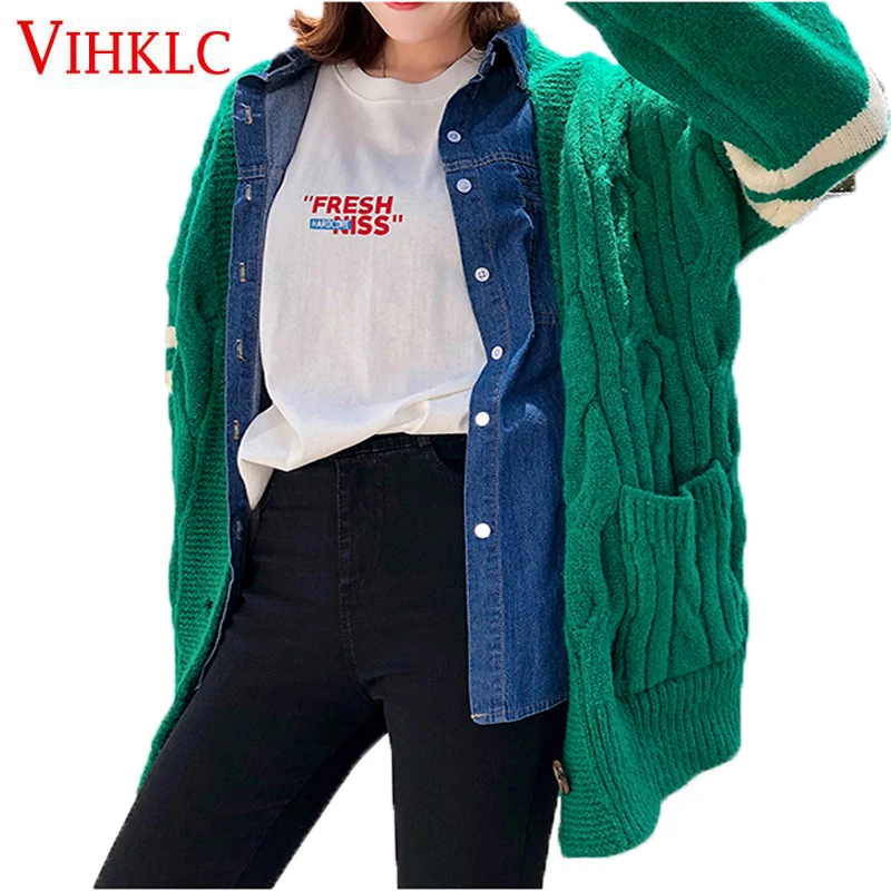 Ленивый свитер от ветра пальто женский длинный участок Осень Зима 2018 Новый