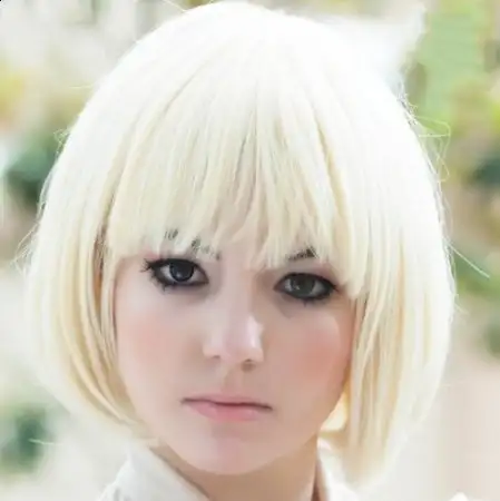 Wigslove Human Scalp Design Lady Gaga Sexy Short Straight White