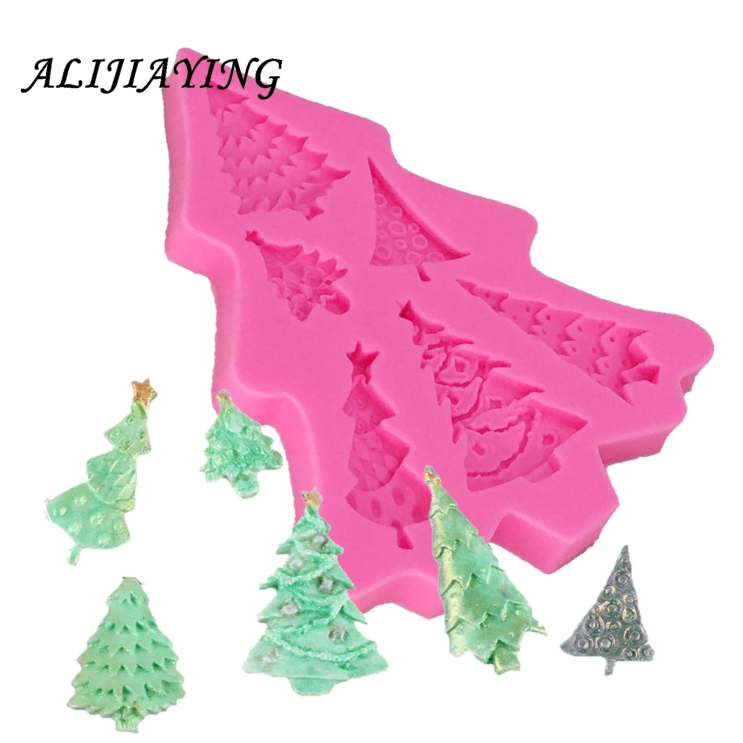 

1Pcs Christmas tree shape Silicone Fondant Molds Wedding Cake Decorating Tools Candy Fimo Clay Gumpaste Chocolate Moulds D0871