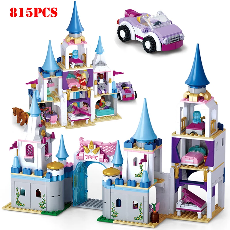 

815PCS Cinderella Romantic Castle Princess Building Blocks Compatible Legoingly City Friends Bricks Toys For Children Girl Gifts