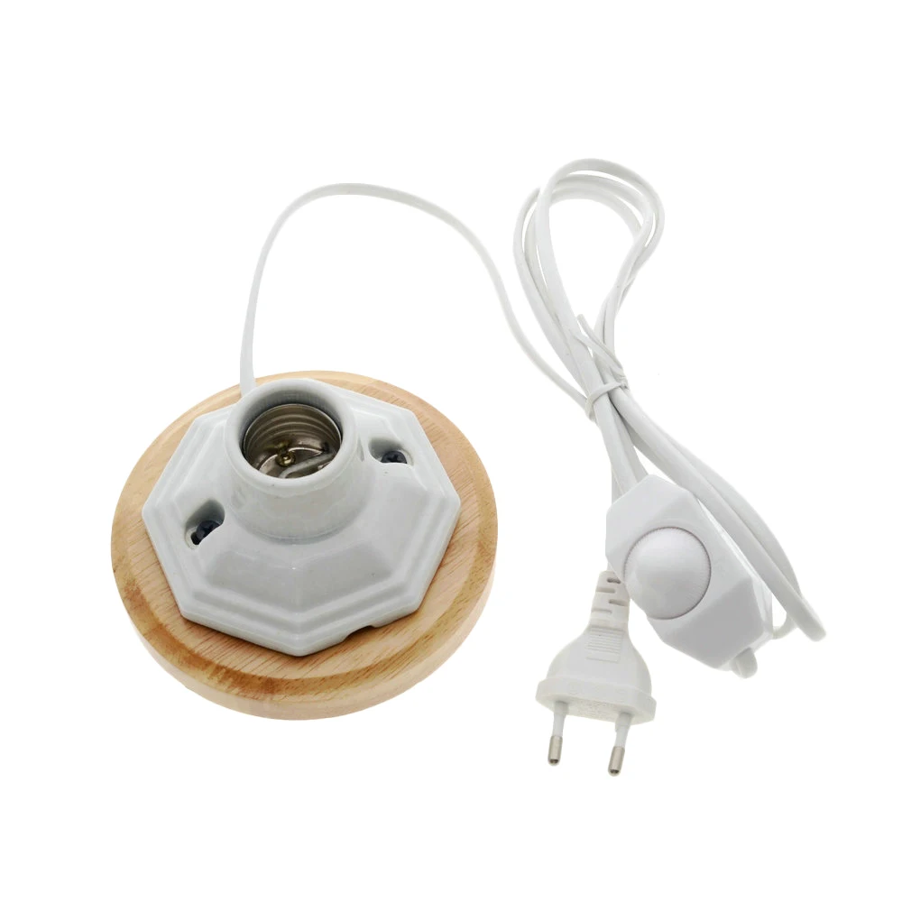 

Industrial Retro Vintage Edison Table Lamp Dimmer Switch E27 110V/220V Ceramic Wood Desk Lamp With 40W Incandescent Bulb