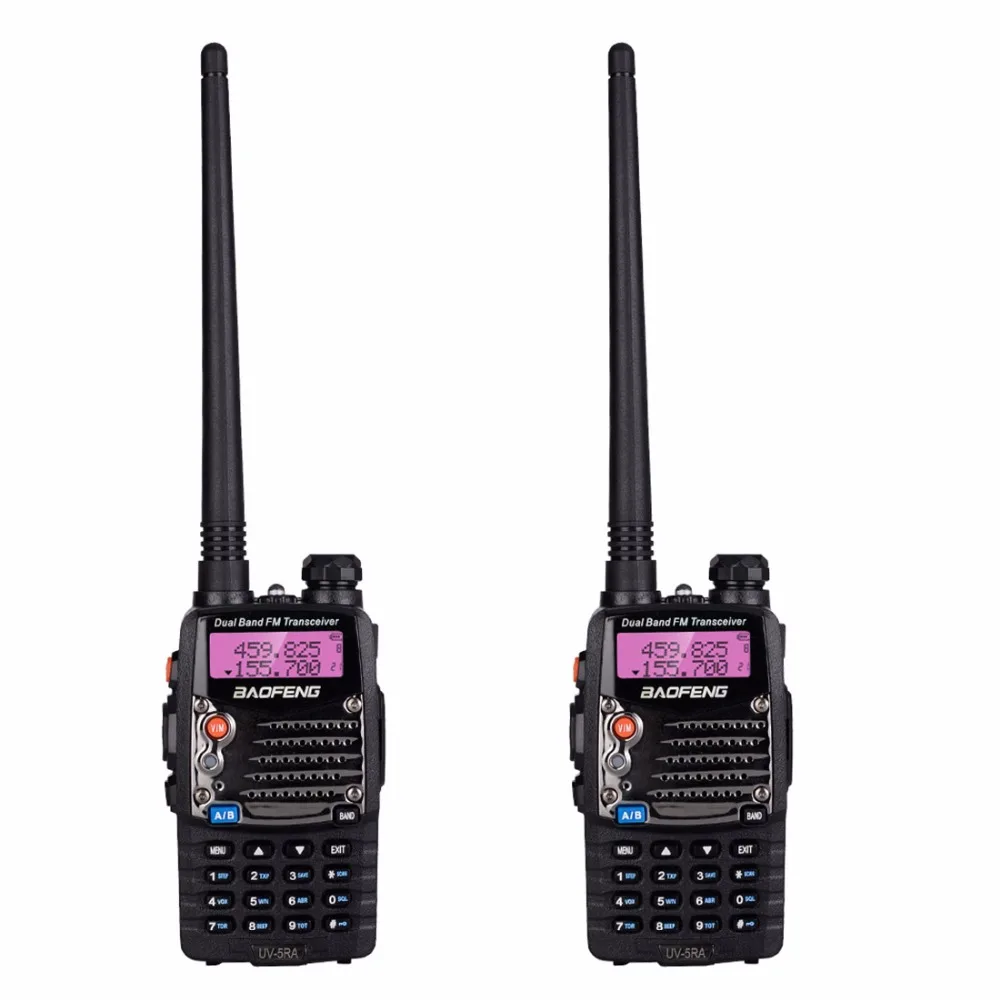 

2Pcs BAOFENG Long Range Walkie Talkie UV-5RA with Earphone Uhf Vhf Dual Band CB Radio Station Radio Scanner Police Two-Way Radio