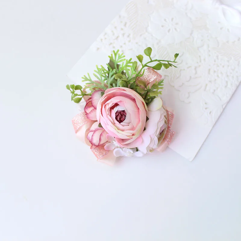 Wrist Corsage Bracelet wrist flowers artificial flowers rose  (24)