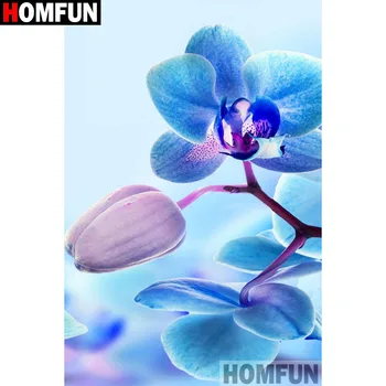 

HOMFUN Full Square/Round Drill 5D DIY Diamond Painting "Blue flower" 3D Diamond Embroidery Cross Stitch Home Decor A18910