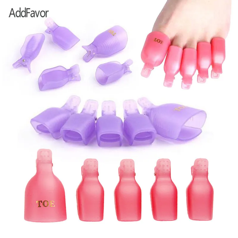 

AddFavor Toe Nail Polish Remover Cap Manicure Tools Nail Gel Remover Wrap Pedicure Toenail Nail Gel Remover Soak Off Cap Clips