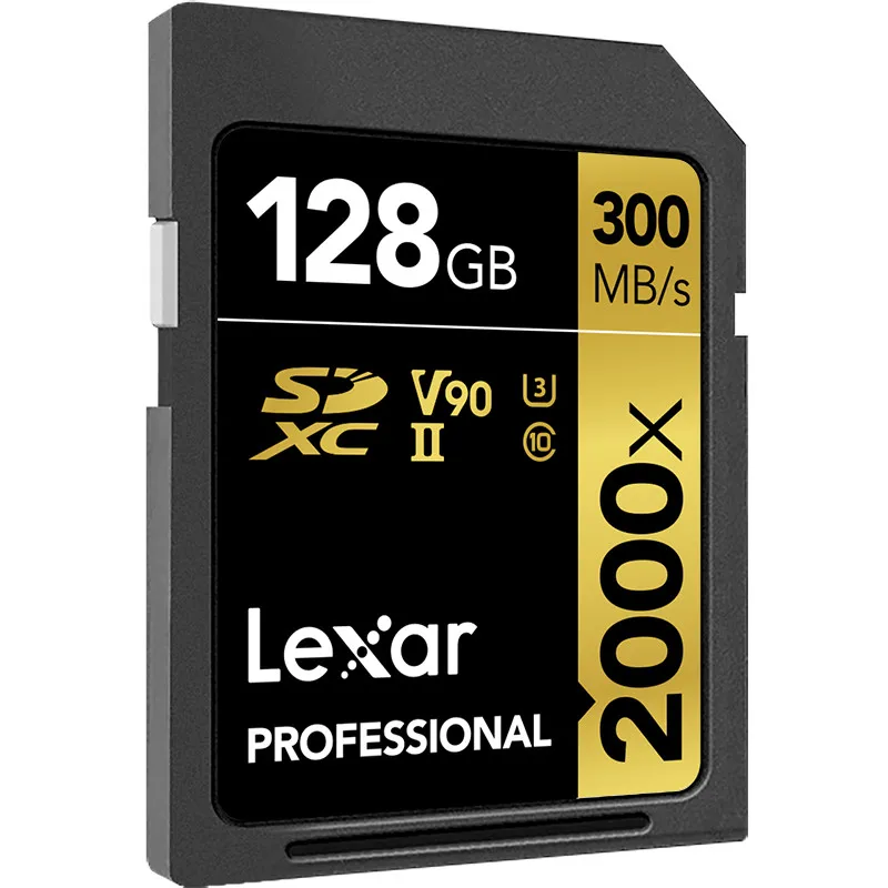 Акция! Lexar 32 GB SDHC карты 64 GB 128 GB Карта SDXC U3 2000X UHS-II 300 МБ/с. высокоскоростная Флешка памяти для 3D 4 K видео Камера