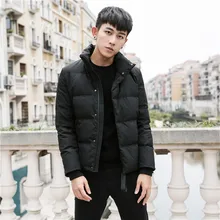 Белый утиный пух, мужская зимняя куртка, ультра легкий пуховик, повседневная куртка, теплая зимняя куртка с меховым воротником, Брендовое пальто щука, XD695