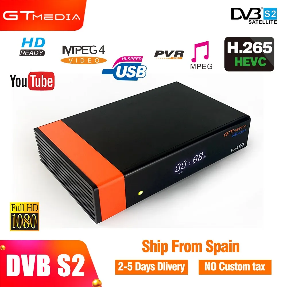 GTMEDIA V8 Nova DVB S2 спутниковый ТВ приемник Full HD 1080p H.265 поддержка горячей 1 год Европа cccam счет Встроенный Wi-Fi Dongle