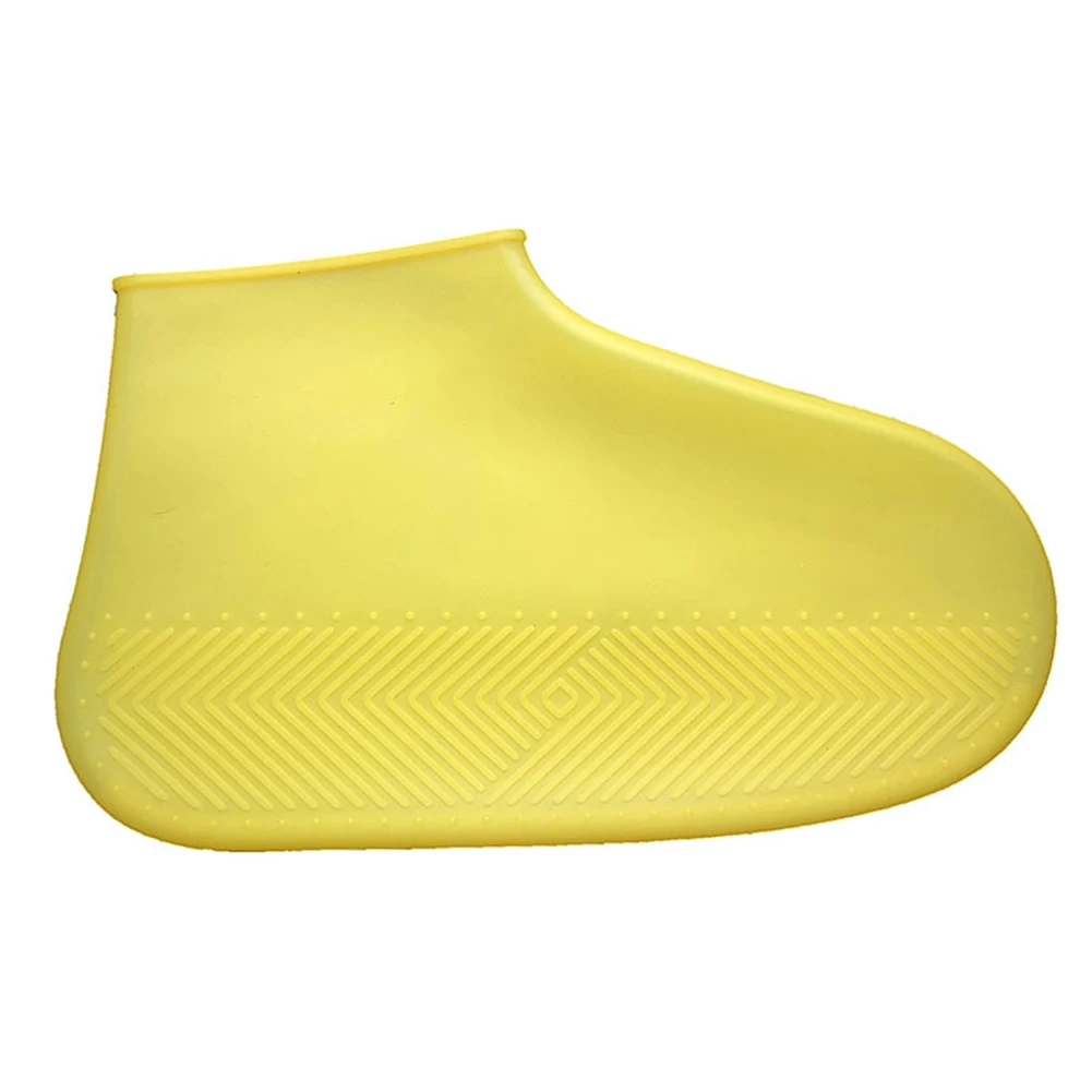 Многоразовые Нескользящие дождевые Чехлы для обуви, Водонепроницаемые силиконовые Бахилы для походов на открытом воздухе, Размеры S/M/L, однотонные аксессуары для обуви, новинка - Цвет: Цвет: желтый