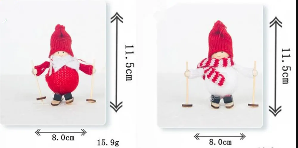 Мини лыжник Деревянная Рождественская Елка декоративная подвеска шерсть лыжный Санта Клаус Висячие украшения для домашнего праздника Подарки для ребенка