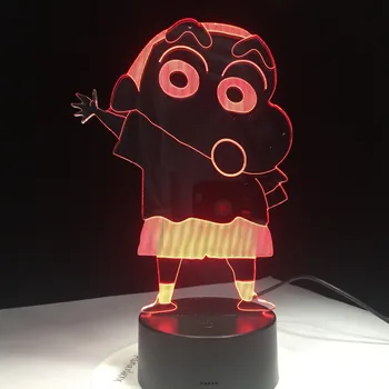 

7 Colors Cartoon Kureyo Crayon Shinchan 3D LED Night Light USB Children Animal Night Light Soft Cartoon Baby Nursery Lamp