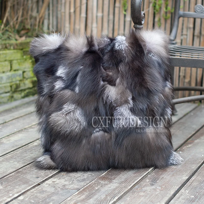 

CX-D-109 New Products Wholesale Patchwork Fox Fur Cushion Cover