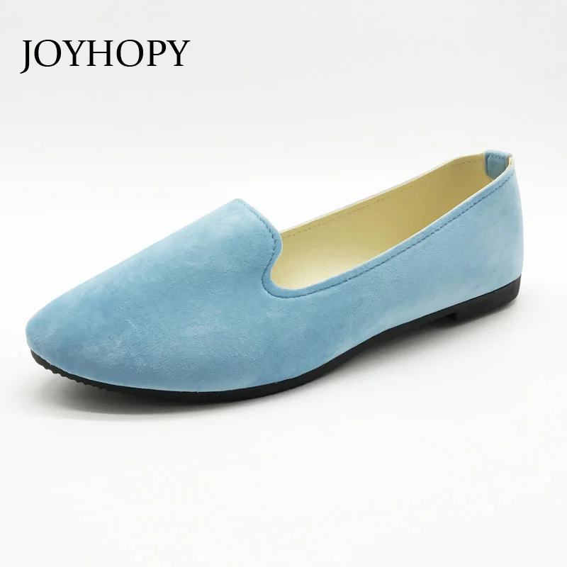 

JOYHOPY Plus Size 35-42 Women Loafers Woman Pointed Toe Casual Candy Color Lady Flats Shoes Shallow Mouth Slip-on Shoes AWF0017