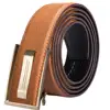 Hi-Tie Men's Orange Brown Belt for Jeans New Yellow Green Blue Leather Jeans Belts Fashion Cowboy Genuine Leather Belt Strap ► Photo 1/5