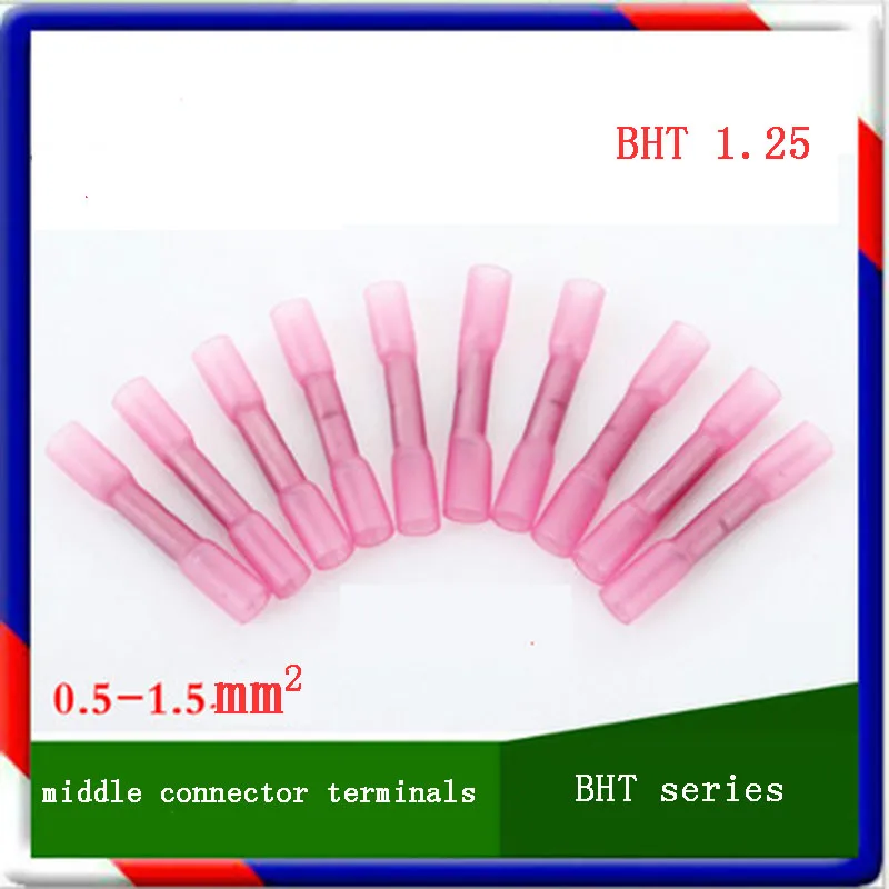 BHT1.25 pink color heat shrink butt 20pcs Crimp Terminals Insulated