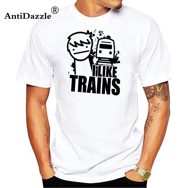 I LIKE TRAINS TRAIN ASDFMOVIE ASDF T SHIRT MOVIE MUSIC FUNNY Logo Print