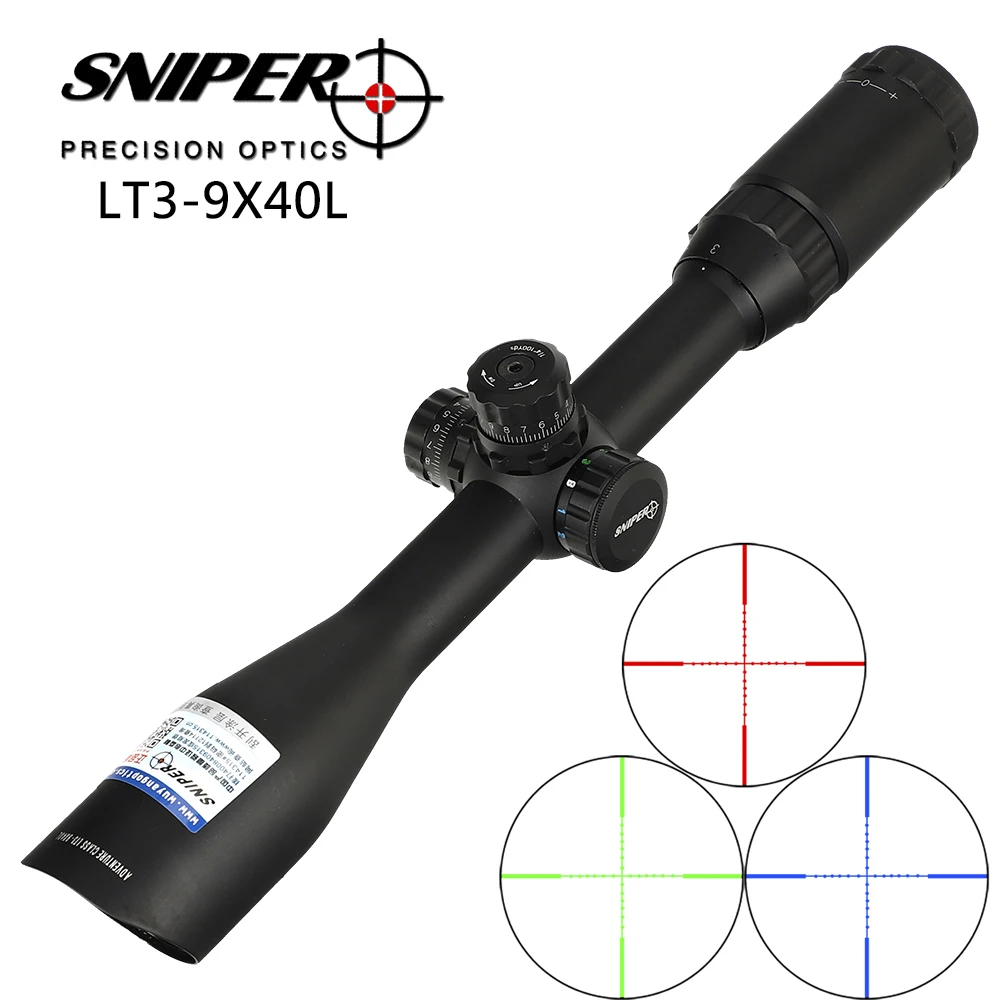 

SNIPER LT3-9X40L Angled Integral Sunshade Hunting Riflescope Full Size Tactical Optical Sight Mil dot Locking Rifle Scope