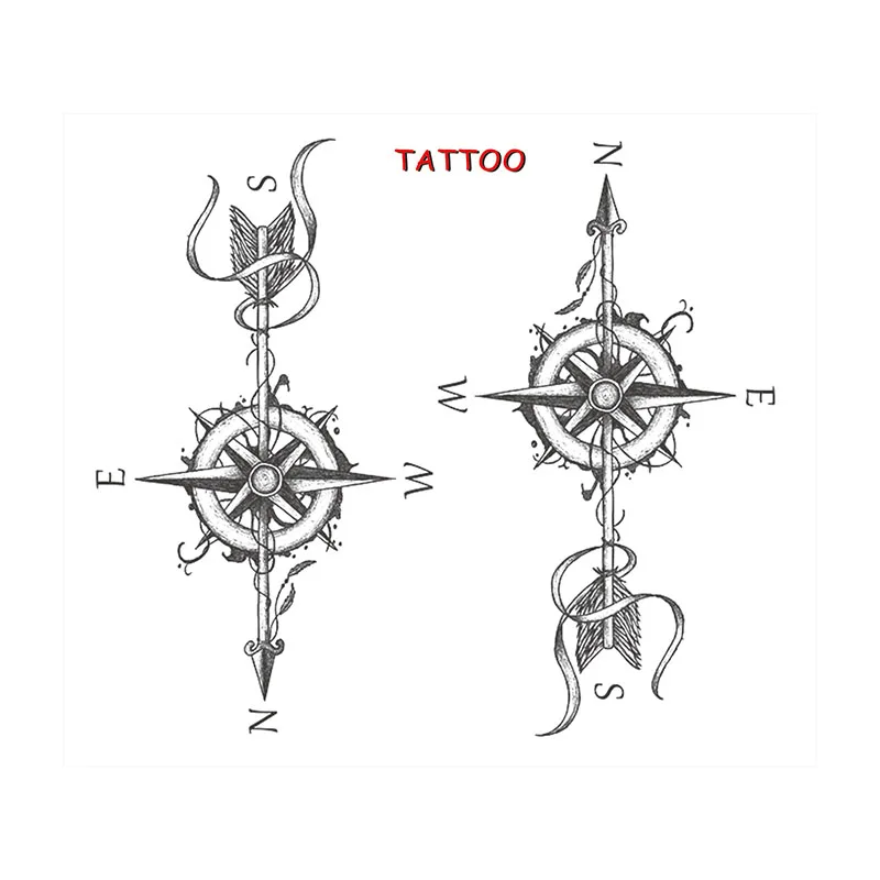 Водонепроницаемые временные фальшивые татуировки наклейки черное сердце любовь геометрический крутой дизайн боди-арт инструменты для макияжа - Цвет: ST262